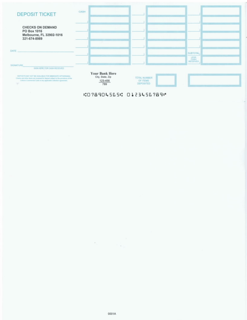 - Custom QuickBooks Deposit Slips #1015